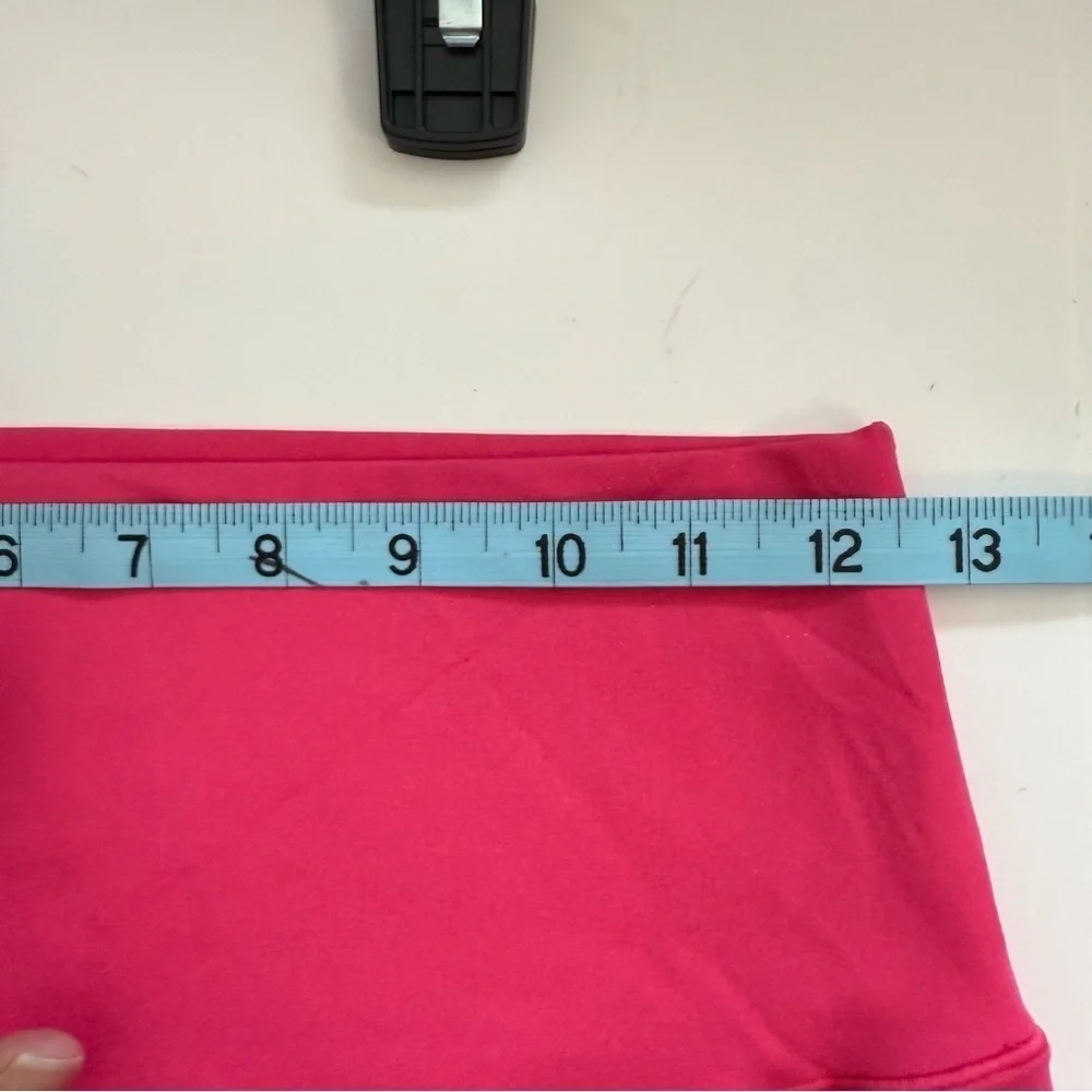 Offline by Aerie Real Me Crop High Rise Liquid Shine Fuchsia Pink Leggings Sz LG